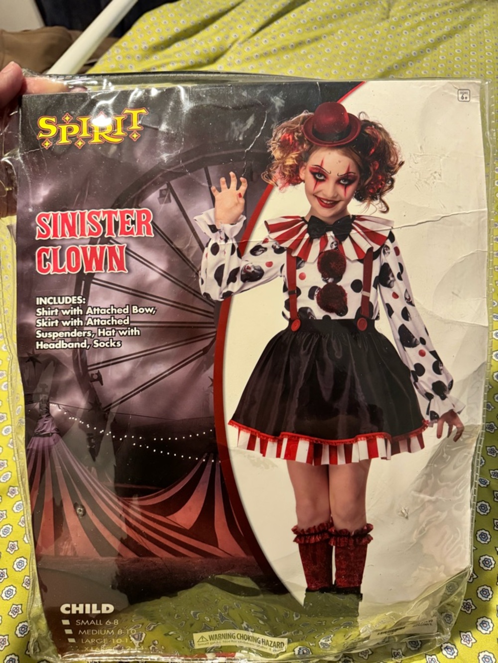 Spirit Sinister Clown Costume - Red, Black & White